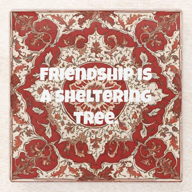 Geschenke für Freunde Persischer Tiles Glasuntersetzer (Vorderseite)