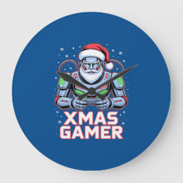 Geschenke für Gamer zu Weihnachten Cyber-Santa-Rob Große Wanduhr