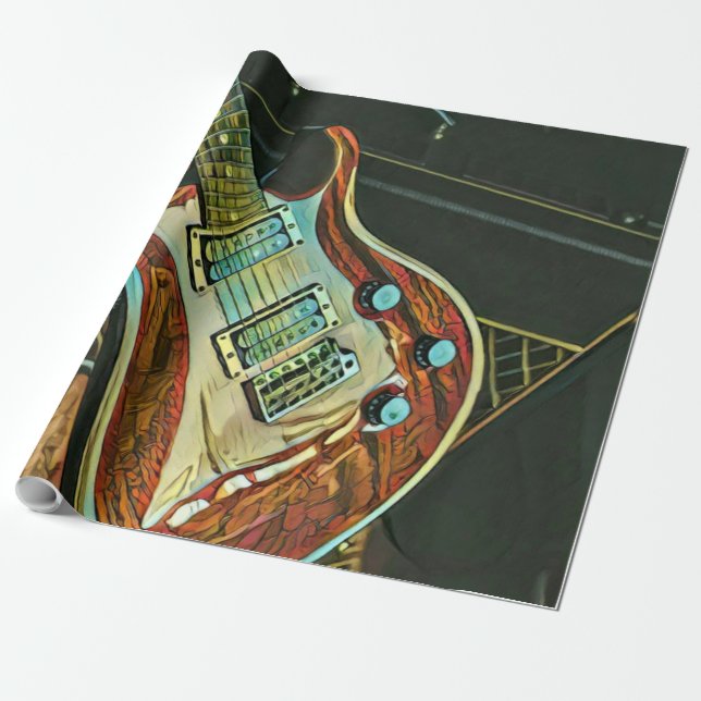 Geschenke für Gitarrist Geschenkpapier (Ungerollt)