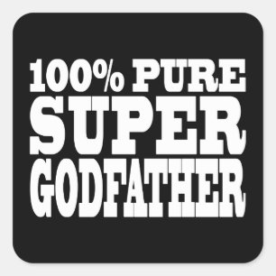 Geschenke für Godvaters: 100% Pure Super Godvater Quadratischer Aufkleber