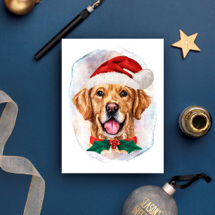 Geschenke für Golden Retriever-Weihnachten für Hun Feiertagspostkarte
