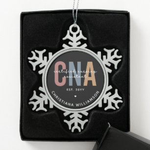 Geschenke für kundenspezifische CNA Retro zertifiz Schneeflocken Zinn-Ornament