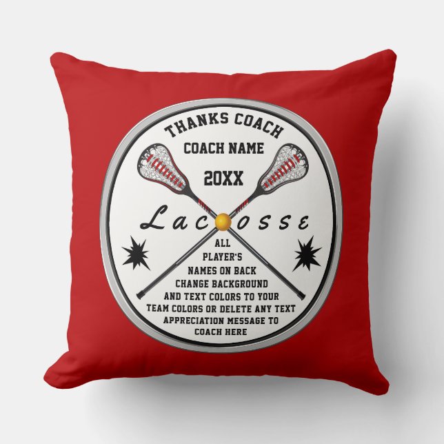 Geschenke für Lacrosse Coaches in Ihren Farben und Kissen (Vorderseite)