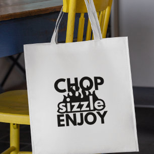 Geschenke für Lebensmittelliebhaber Chop Sizzle Ge Tragetasche