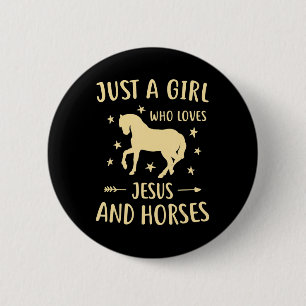 Geschenke für Mädchen und Pferde Button