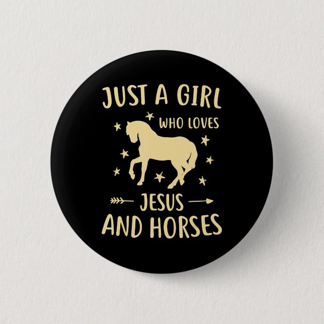 Geschenke für Mädchen und Pferde Button (Vorderseite)
