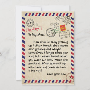 Geschenke für Mama   Brief an meine Mama Liebe von Einladung