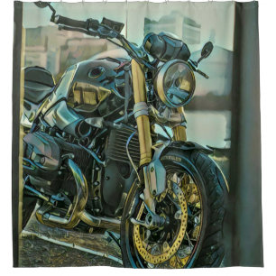 Geschenke für Motorradfahrer Duschvorhang
