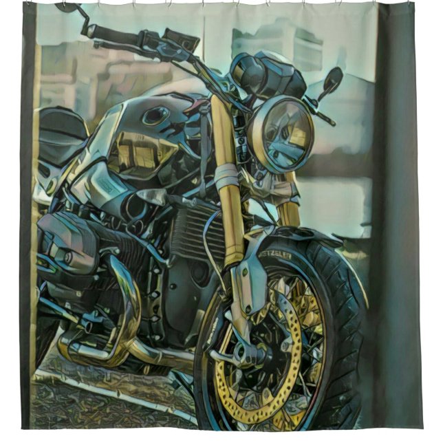 Geschenke für Motorradfahrer Duschvorhang (Vorderseite)