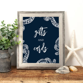 Geschenke für Nautische Oktopus und Kartenhochzeit Fotodruck