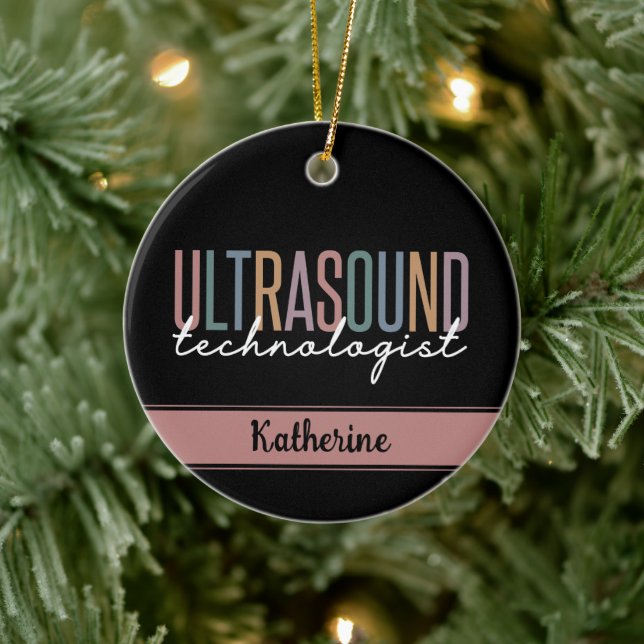 Geschenke für personalisierte Ultraschalltechniker Keramik Ornament (Baum)