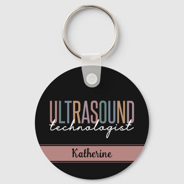 Geschenke für personalisierte Ultraschalltechniker Schlüsselanhänger (Vorderseite)