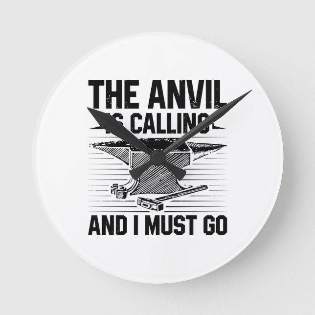 Geschenke für Schmiede Runde Wanduhr (Vorderseite)