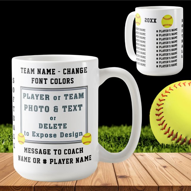 Geschenke für Softball-Trainer oder Softball-Manns Kaffeetasse (Gifts for softball coaches or softball team gift ideas. Senior night softball gifts. Softball Gifts.)