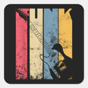Geschenke für Vintage-Elektrogitarre Funk-Musiklie Quadratischer Aufkleber