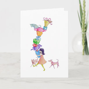Geschenke Girl Card Feiertagskarte