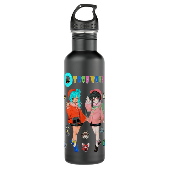 Geschenke Idee Manga Toca Boca Anime Liebe Sie Edelstahlflasche (Vorderseite)