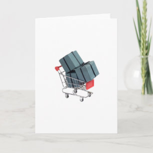 Geschenke im Prüfschlitten Feiertagskarte