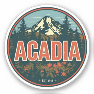 Geschenke im Vintage-Stil aus dem Acadia National  Aufkleber