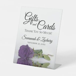 Geschenke & Karten Amethyst Lila Rose Vielen Dank Sockelschild