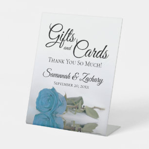 Geschenke & Karten Elegante Türkis Blau Rose Sockelschild