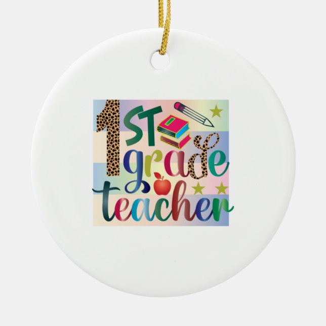 Geschenke Lehrer | Erster Lehrer Keramik Ornament (Vorne)