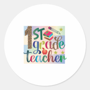 Geschenke Lehrer Erster Lehrer Runder Aufkleber