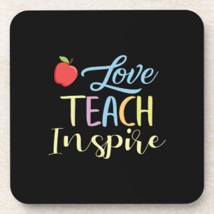 Geschenke Lehrer Liebe Teach Inspirier Getränkeuntersetzer