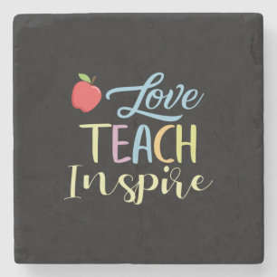 Geschenke Lehrer Liebe Teach Inspirier Steinuntersetzer
