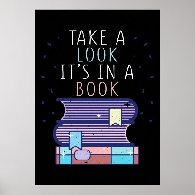 Geschenke lesen in einem Buch Poster (Vorne)