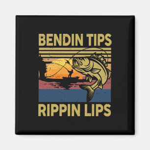 Geschenke Männer Bendin Tipps Rippin Angeln Shirt Magnet