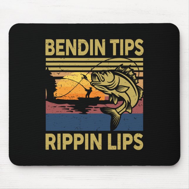 Geschenke Männer Bendin Tipps Rippin Angeln Shirt  Mousepad (Vorne)