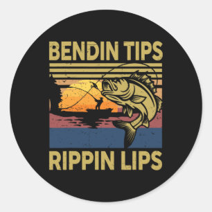 Geschenke Männer Bendin Tipps Rippin Angeln Shirt Runder Aufkleber