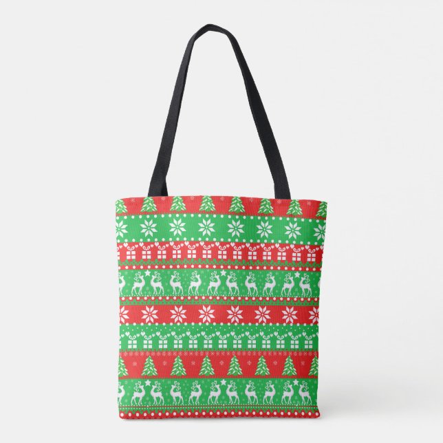 Geschenke mit Deeps New Year Pixel Art Tote Bag Tasche (Rückseite)