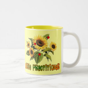 Geschenke mit Sonnenblumen-Design für Krankenpfleg Zweifarbige Tasse