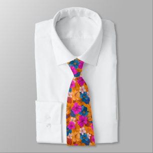 Geschenke mit Stil für den Vater Tropische Blume Krawatte