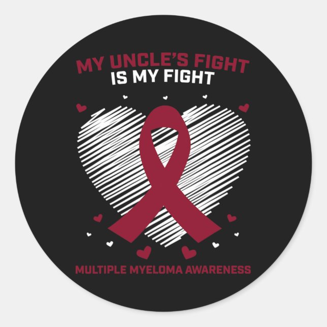 Geschenke Onkel Multiple Myeloma Awareness Product Runder Aufkleber (Vorderseite)
