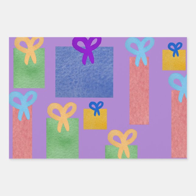 Geschenke Pakete mit Bows-Jeden Anlaß Geschenkpapier Set (Vorderseite)