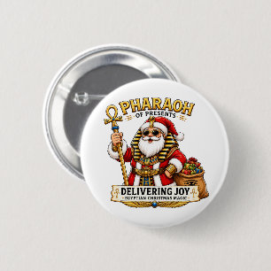 Geschenke-Pharao Ägyptischer Weihnachtsmann Button