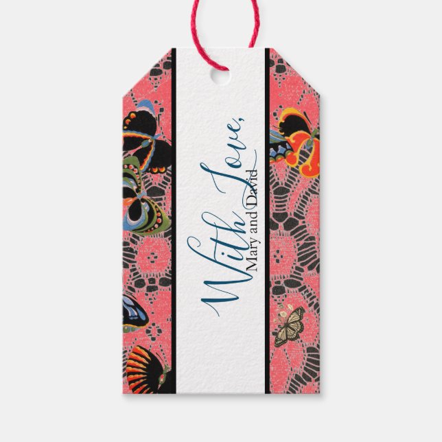 GESCHENKE TAG MIT LIEBE ANTIQUE LACE INDIVIDUELLE  GESCHENKANHÄNGER (Vorderseite)