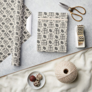 Geschenke & Tannenzapfen-Verpackungspapier Geschenkpapier