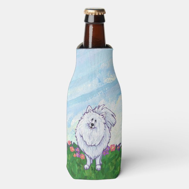 Geschenke und Accessoires aus weißem Spitz Flaschenkühler (Flaschenvorderseite)