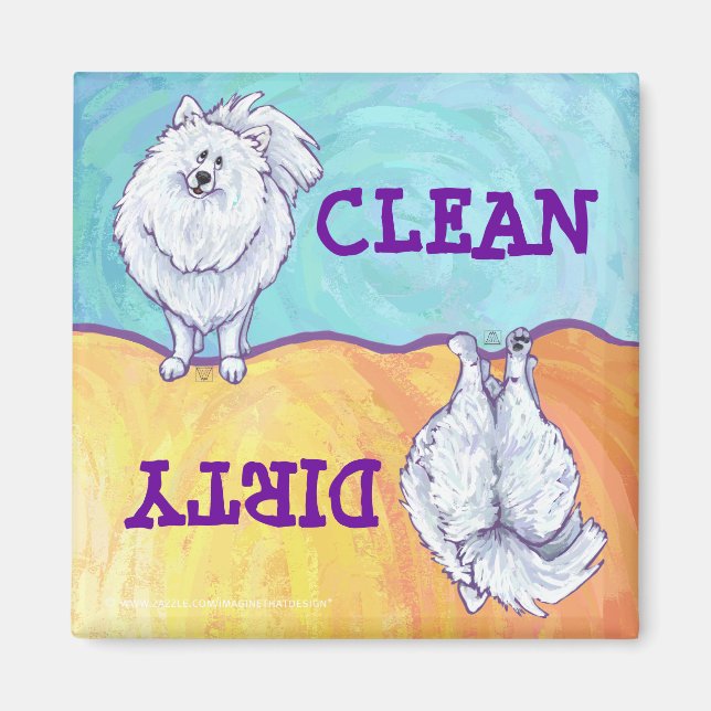 Geschenke und Accessoires aus weißem Spitz Magnet (Vorne)