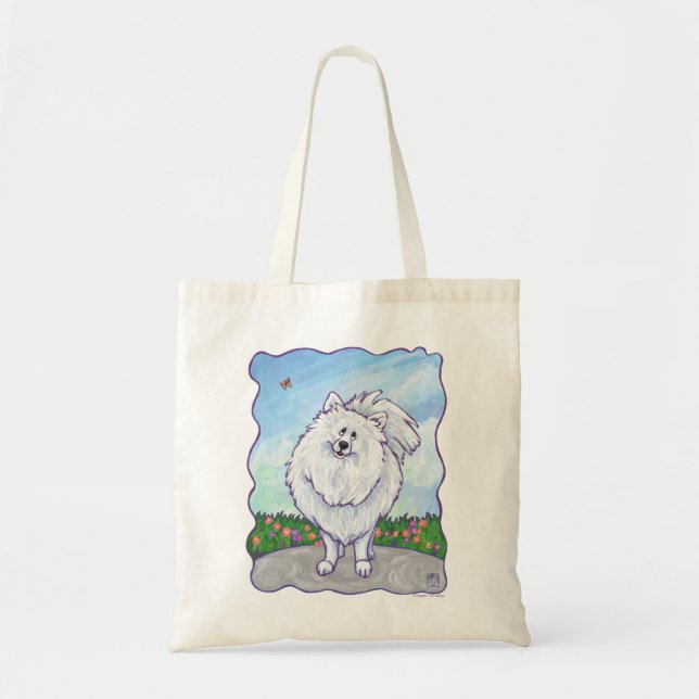 Geschenke und Accessoires aus weißem Spitz Tragetasche (Vorne)