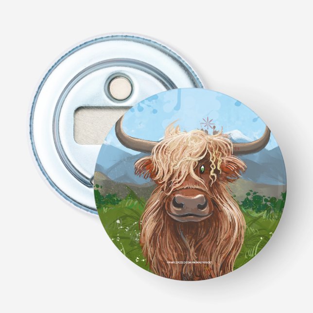 Geschenke und Accessoires für Kühe im Hochland Flaschenöffner (Vorderseite)