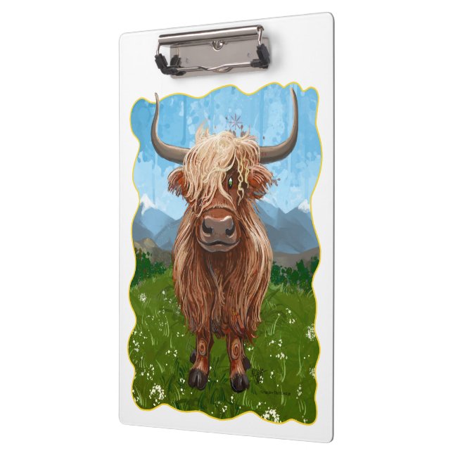 Geschenke und Accessoires für Kühe im Hochland Klemmbrett (Links)