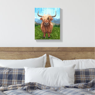 Geschenke und Accessoires für Kühe im Hochland Leinwanddruck