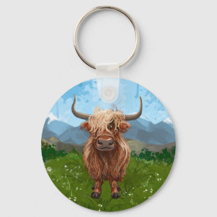 Geschenke und Accessoires für Kühe im Hochland Schlüsselanhänger