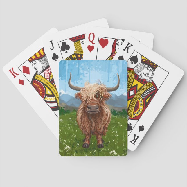 Geschenke und Accessoires für Kühe im Hochland Spielkarten (Rückseite)