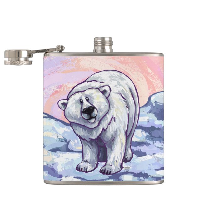 Geschenke und Accessoires für Polarbären Flachmann (Geöffnet)